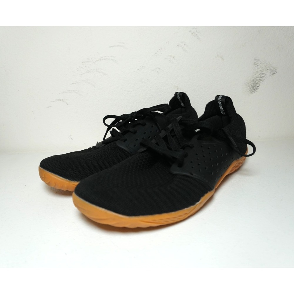Whitin Shoes Mens 43 Minimalist Trail Running Sneakers Black Mesh Round Toe